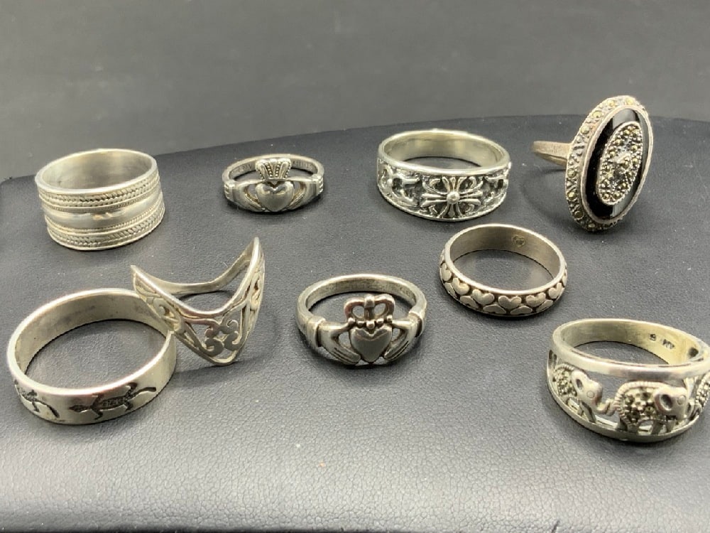 Nine (9) Sterling Silver Rings - 3