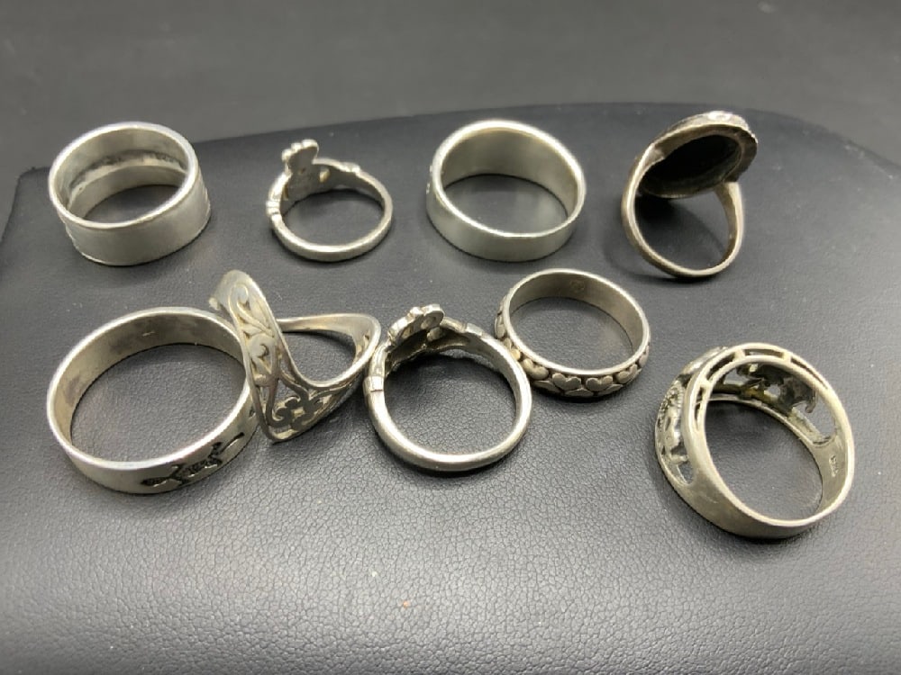 Nine (9) Sterling Silver Rings - 4