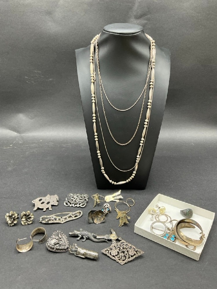 Estate Compiled Sterling Silver Jewelry Group (1 of 10)