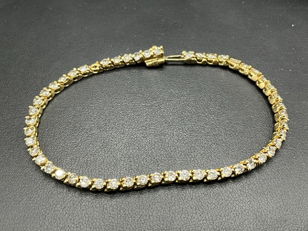 14K Yellow Gold Lady's Diamond Tennis Bracelet (1 of 7)