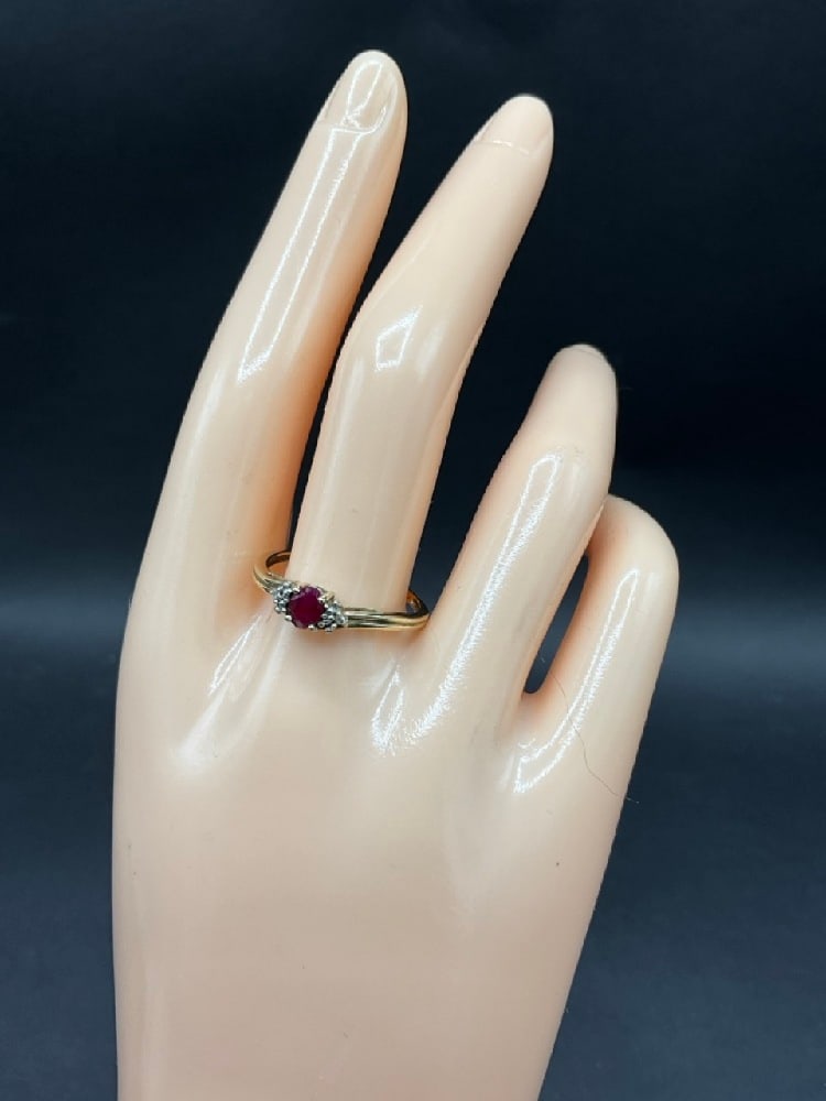 10K Yellow Gold Ruby and Diamond Ring (1 of 4)