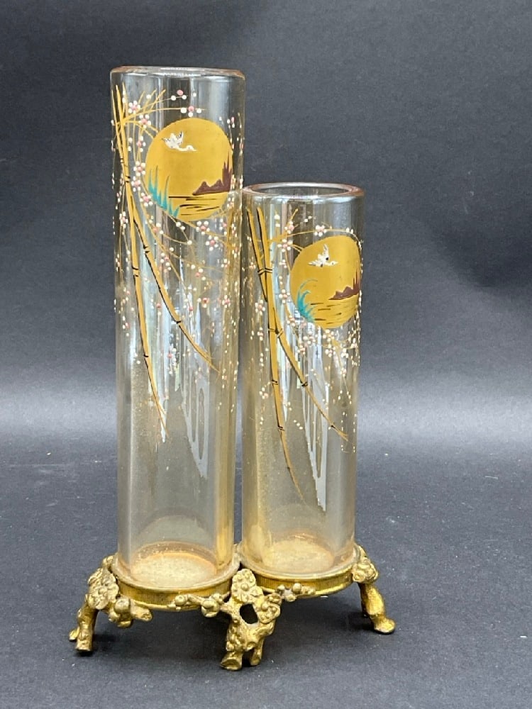 French Baccarat Enameled Glass Vase (1 of 4)