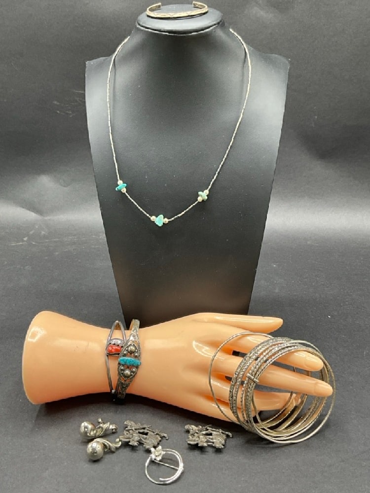 Estate Compiled Sterling Silver Jewelry Group (1 of 9)