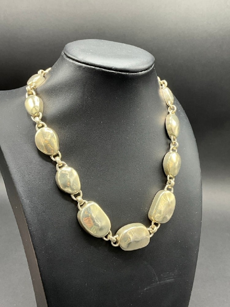 Vintage Solid Mexican Sterling Silver Necklace w/ Toggle Clasp (1 of 5)