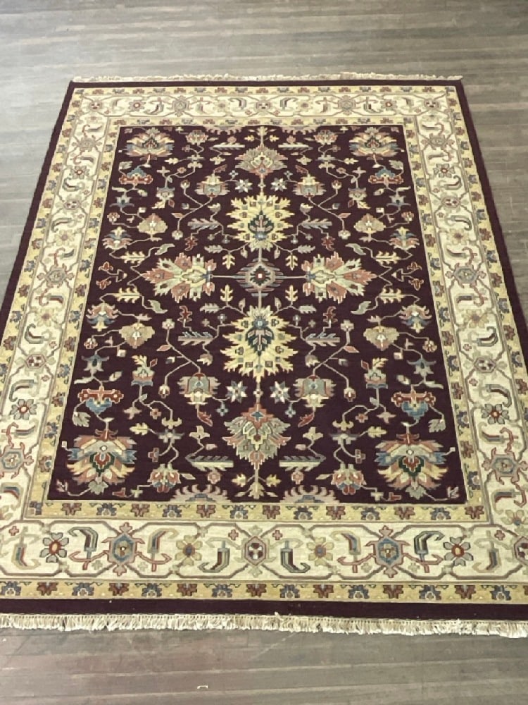 Indian Handwoven 100% Wool Rug - Kashan Design 10ft X 8ft: Indian Handwoven 100% Wool Rug - Kashan Design. Dimensions: 10’ 1” x 8’ 1”