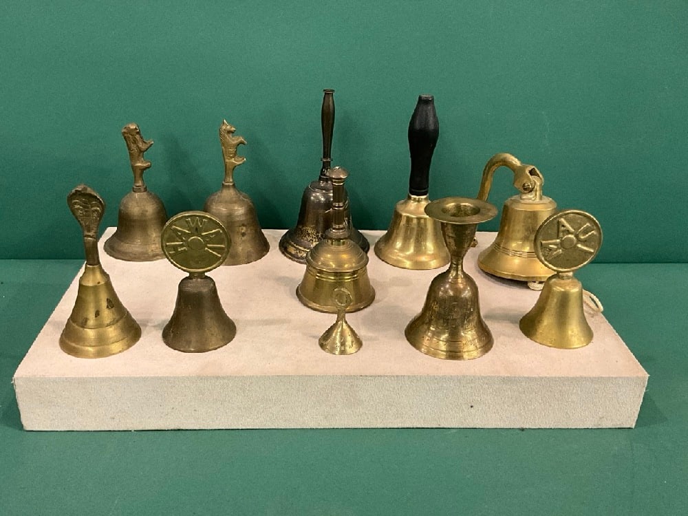 Collection of Decorative Bells, Mostly Brass: Collection of Decorative Bells, Mostly BrassGood Condition, Please See Photographs Preview Dimensions: Range 1 1/2”H - 5” H