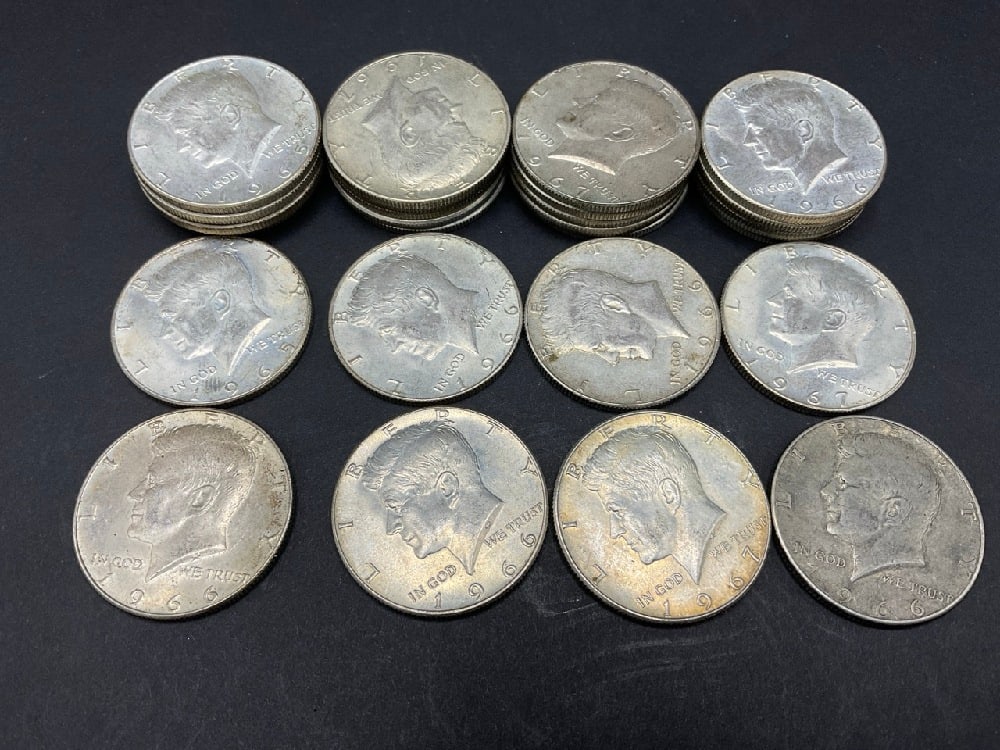 (28) 40% Silver Kennedy U.S. Half Dollars: (28) 40% Silver Kennedy U.S. Half Dollars.