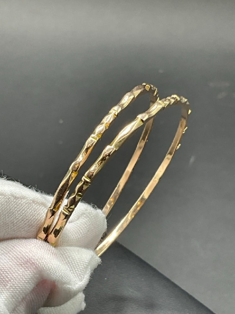 Two (2) 9ct Solid Gold Bangle Bracelets - 2