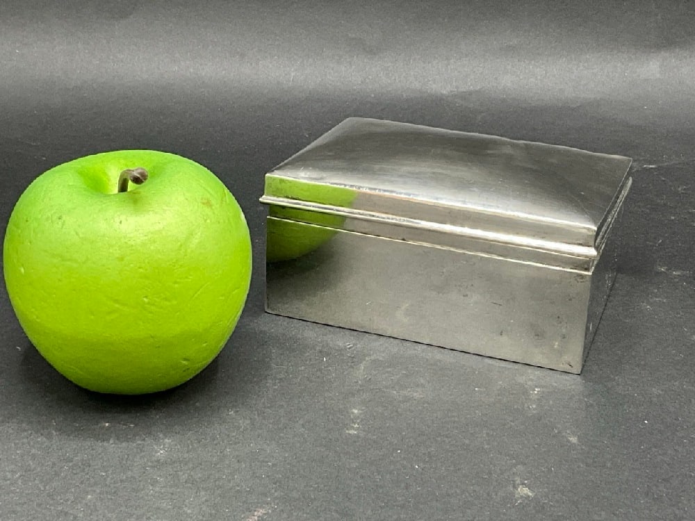 Slightly Dented Tiffany And Co. Sterling Silver Wood Lined Box: Slightly Dented Tiffany And Co. Sterling Silver Wood Lined Box.Total weight: 205 grams.Dimensions: 4” x 3” x 2”