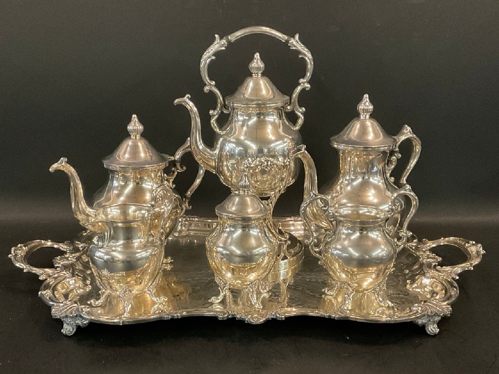 English Silver Plated over Copper Tea Service (1 of 6)