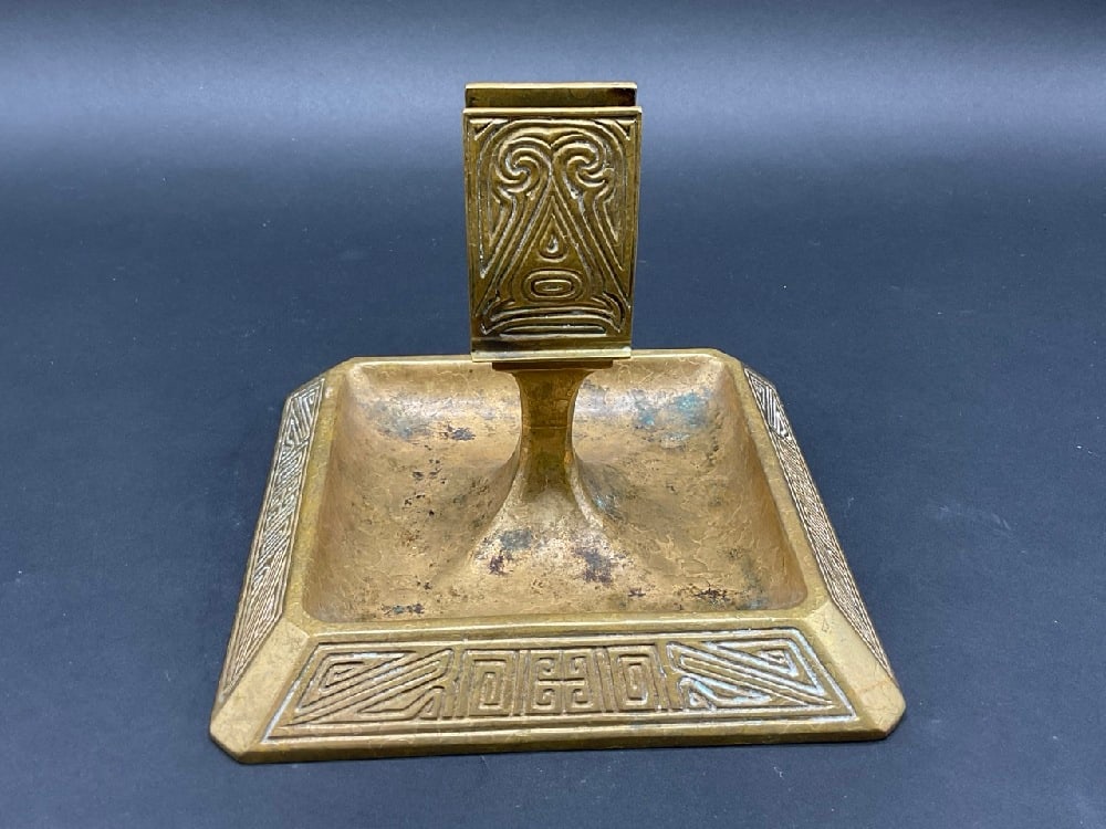Tiffany & Co Bronze Match Holder: Tiffany & Co Bronze Match Box Holder.Good Condition, Please See Preview Photographs Dimensions: 6” L x 5 “ HProvenance: YMCA Frost Valley Castle Claryville, New York.