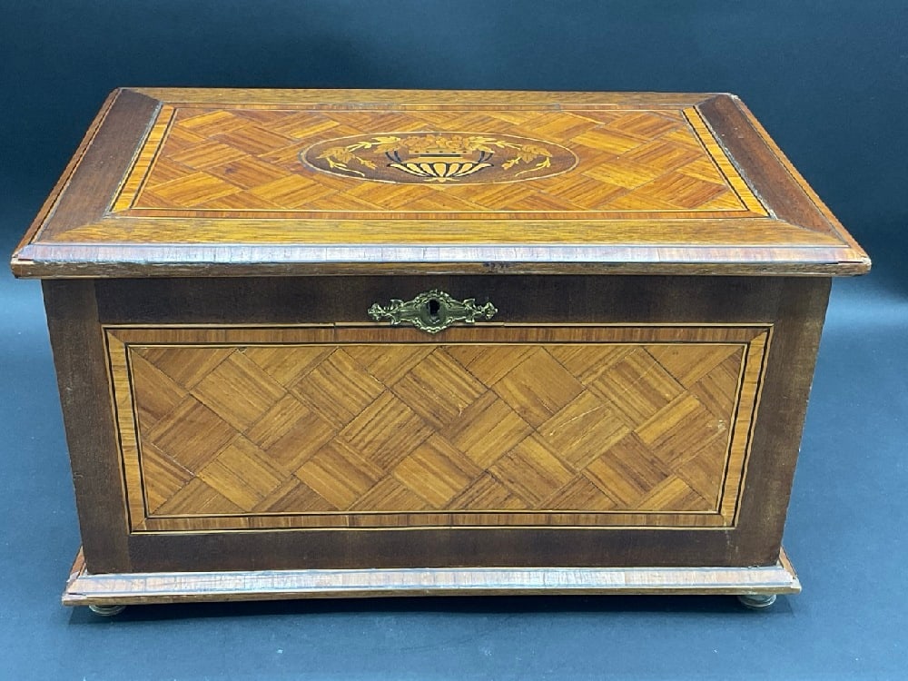 19th C. Walnut Marquetry Inlay Box (1 of 10)