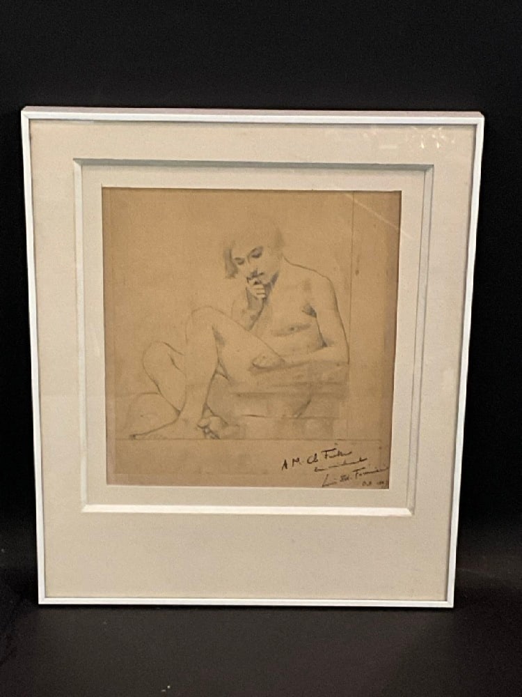 Louis Edward Fournier (1857-1917) Nude Pencil Sketch (1 of 5)