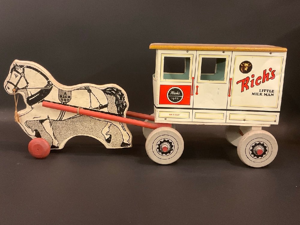 Vintage Horse and Milk Wagon- Rich’s Little Milk Man Toy (1 of 5)