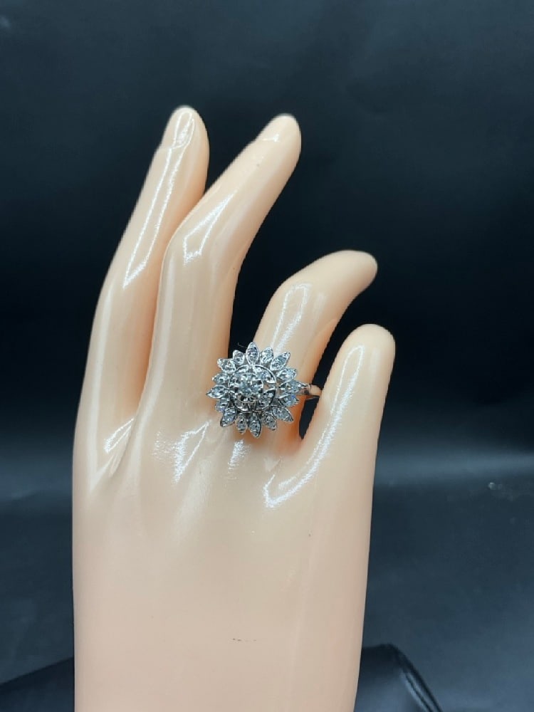 14K Lady's Diamond Floriform Cluster Ring (1 of 6)