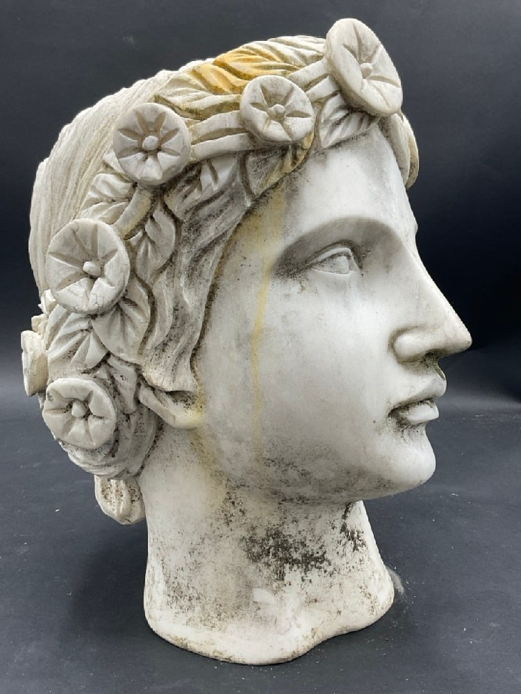 Life Size Carved Marble Head Study - 2
