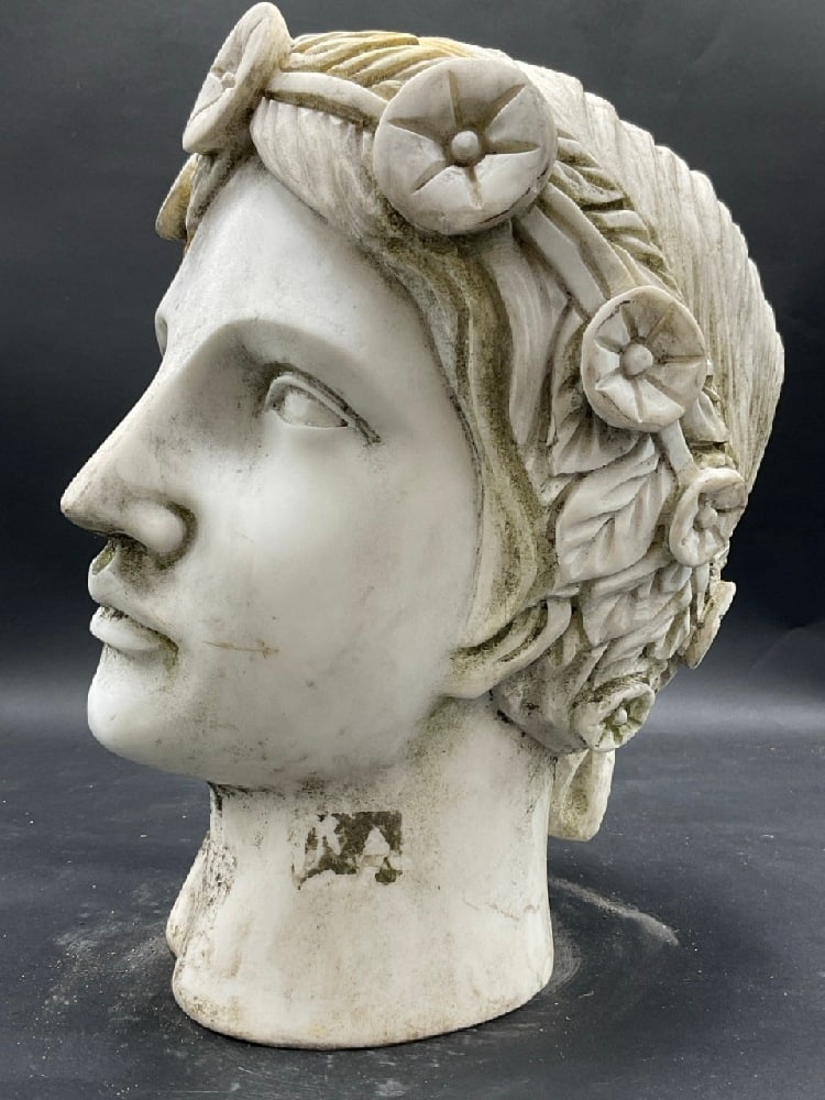 Life Size Carved Marble Head Study - 5