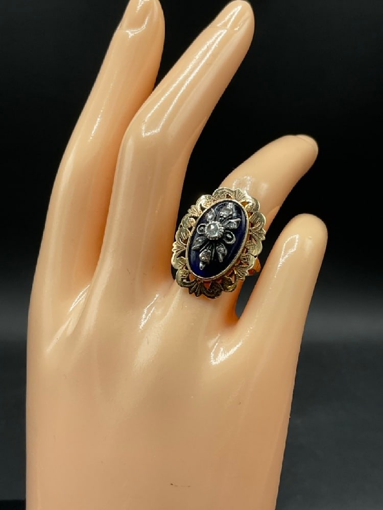 10K Yellow Gold Victorian Style Diamond Ring (1 of 5)