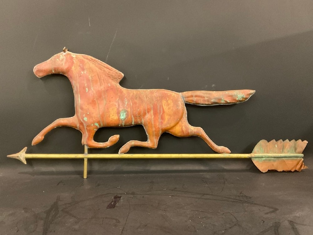 Antique Copper Horse Weathervane (1 of 5)
