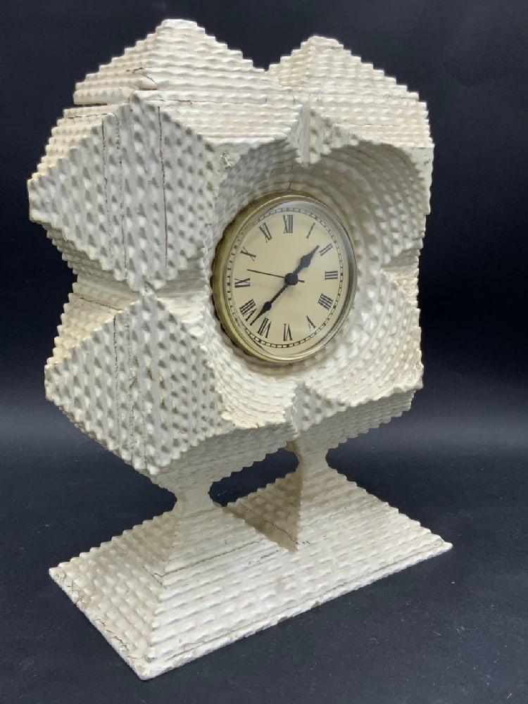 Antique Tramp Art Clock Case - 2