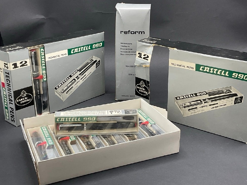 Nineteen (19) Vintage Unused Castell 990 Technical Pens (1 of 6)