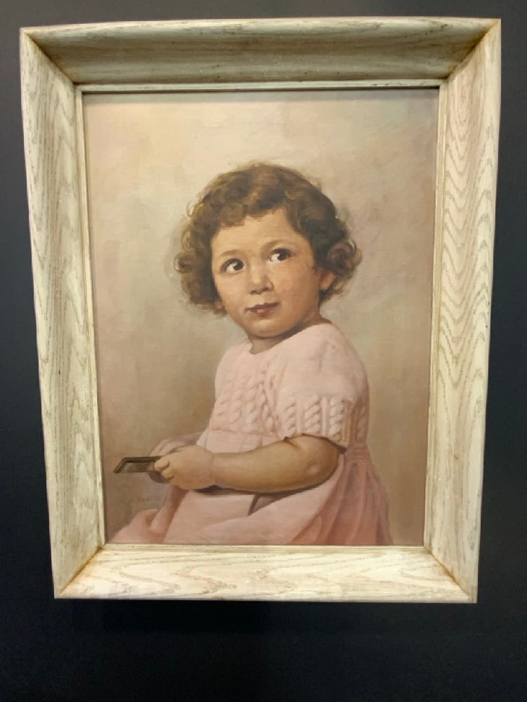 Oil on Canvas Italian Child c. 1940's (1 of 4)