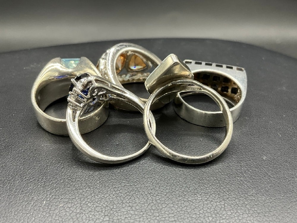 Five (5) Compiled Sterling Silver Rings - 3