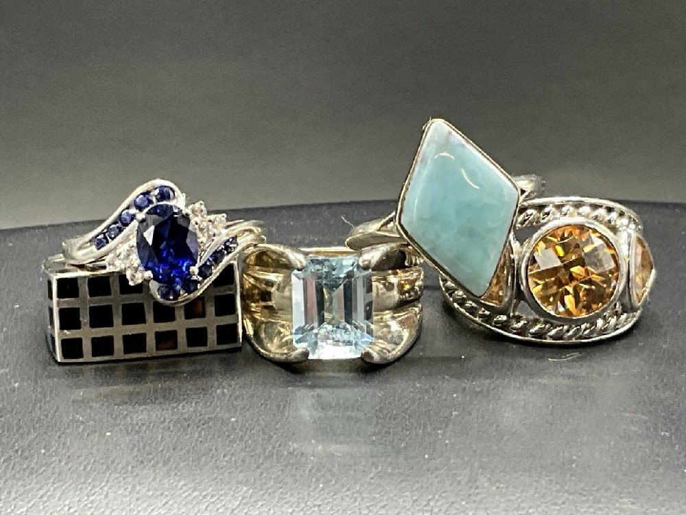Five (5) Compiled Sterling Silver Rings - 4