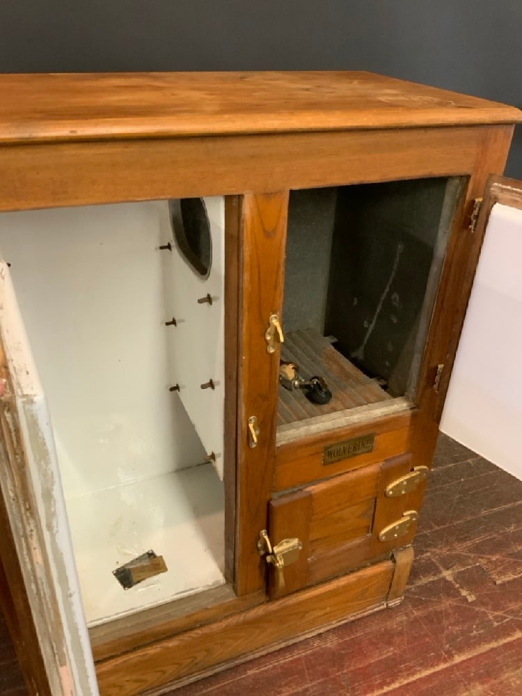 Antique Wolverine Oak Ice Box - 3