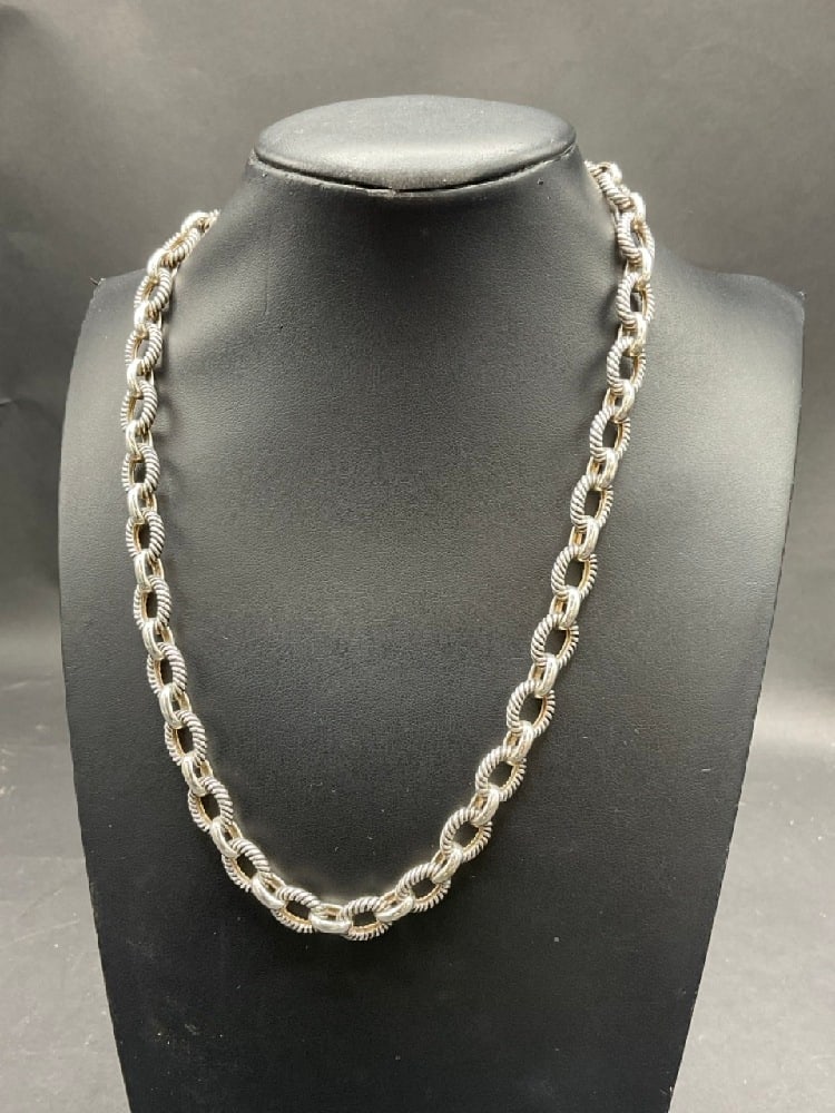 Sterling Silver Toggle Necklace. Total weight: 53 grams. 18?? length. (1 of 4)