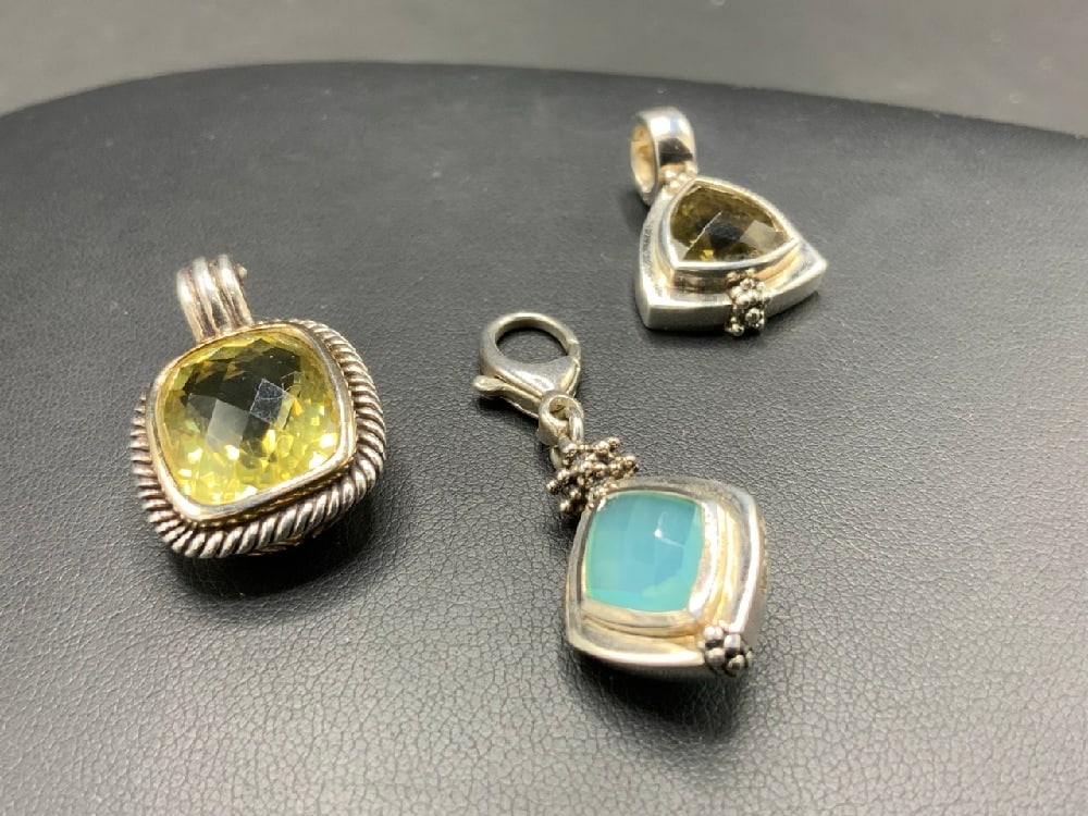 Three Michael Dawkins Sterling Silver Pendants and Charm. Total Weight 21 grams. (1 of 3)