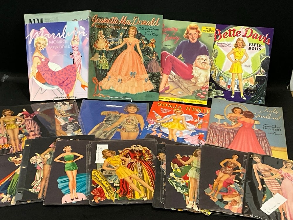 Large Lot of Vintage Paper Dolls - Bette Davis, Marilyn Monroe, Judy Garland, Jeanette Macdonald (1 of 10)