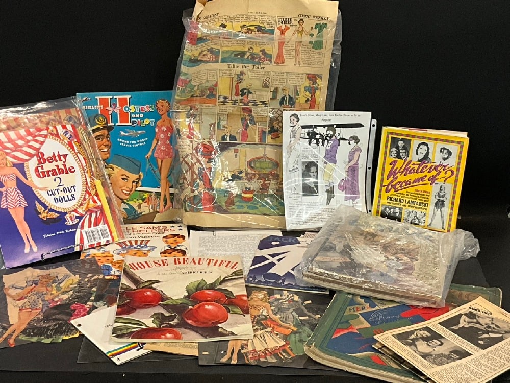 Large Ephemera Lot w/ Magazines, Paper Dolls, Newspaper Clippings. As seen in photograph preview. (1 of 11)