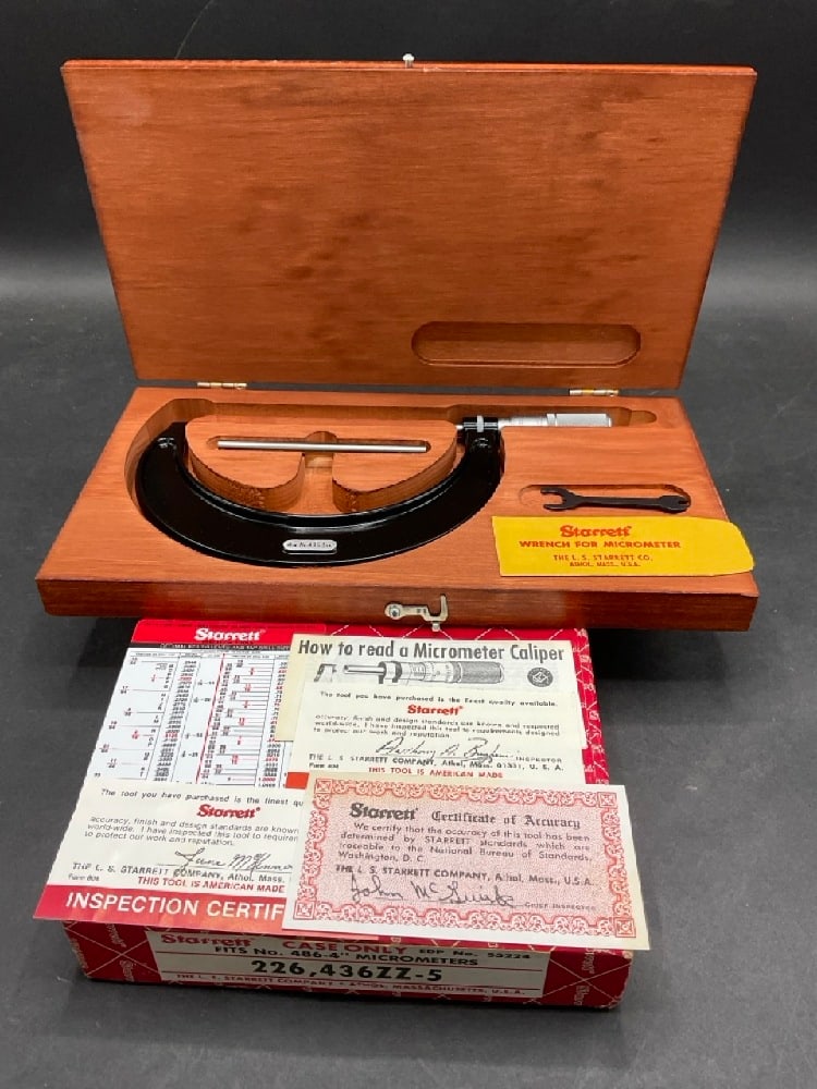 Machinist-Tool- Starrett Micrometers No. 486-4 (1 of 4)
