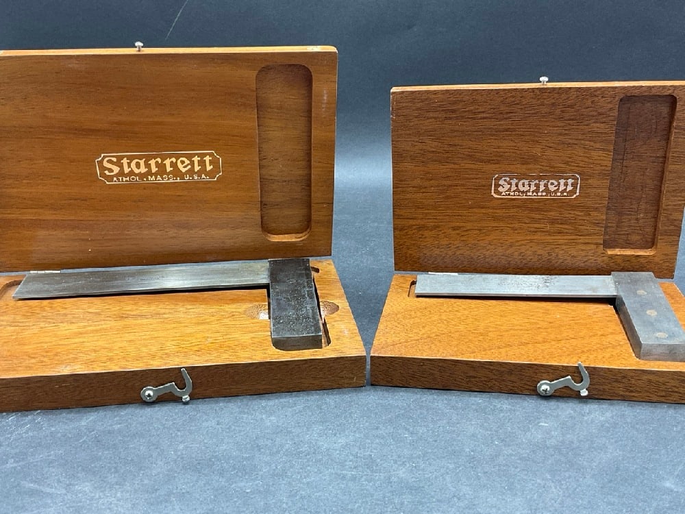 Machinist-Tool Starrett Precision Squares in Original Wood Cases (1 of 5)