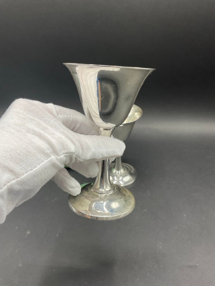 A Pair, Sterling Silver Goblets - 2