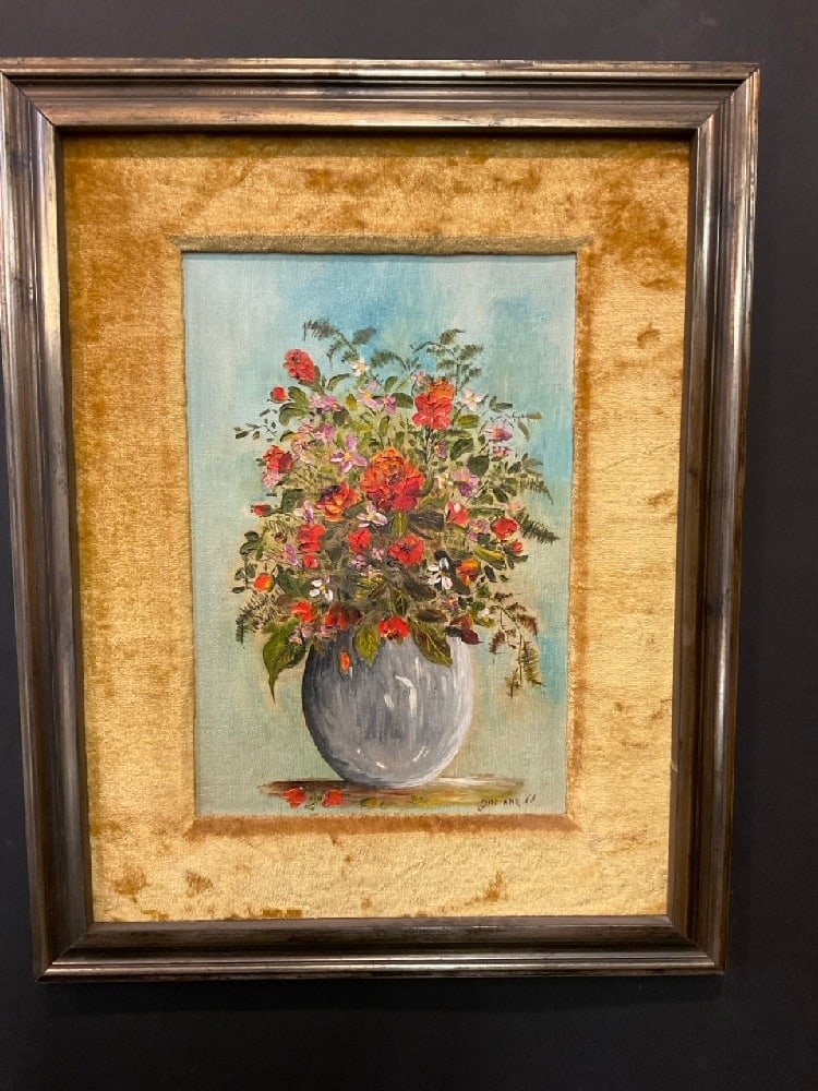 Mid 20th Century Signed "Josiane 1969" Still Life Painting (1 of 5)