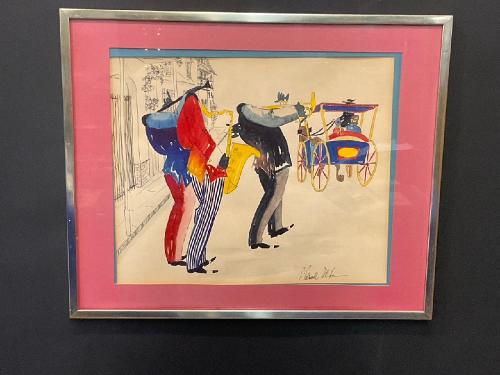 T. Taltavull New Orleans Jazz Musicians Watercolor Painting: Artist: T. Taltavull (American, 20th Century) Untitled: New Orleans Jazz Musicians.Watercolor on paper. Dimensions: 14” x 17” and 19” x 23” framed.