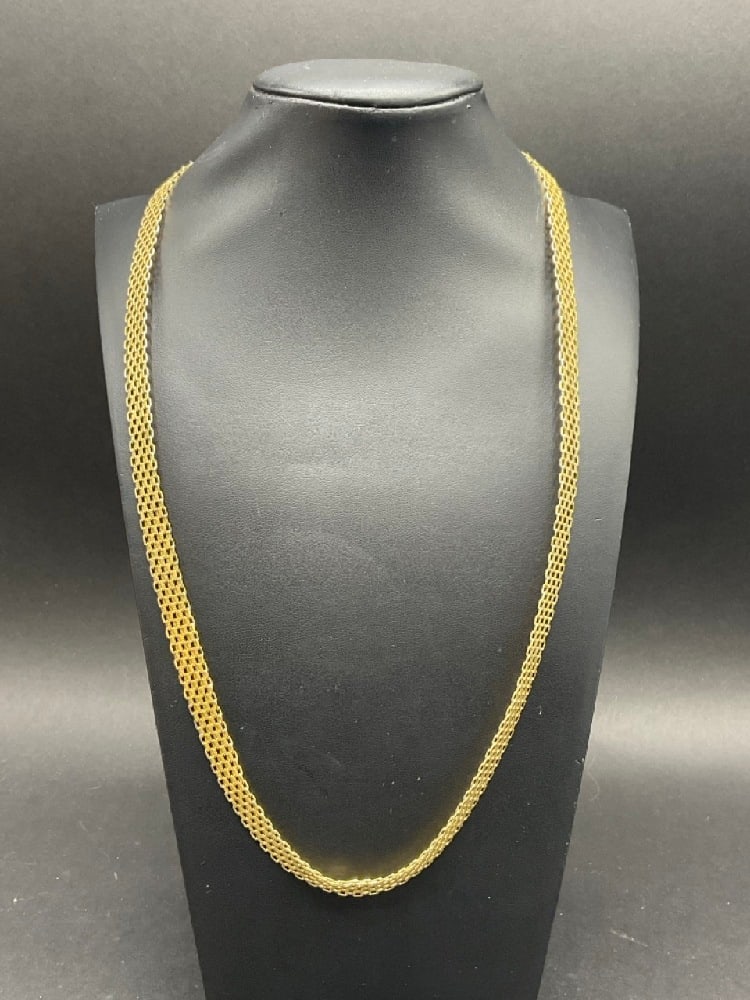 22?? 14K Yellow Gold Italian Woven Mesh Style Necklace (1 of 4)