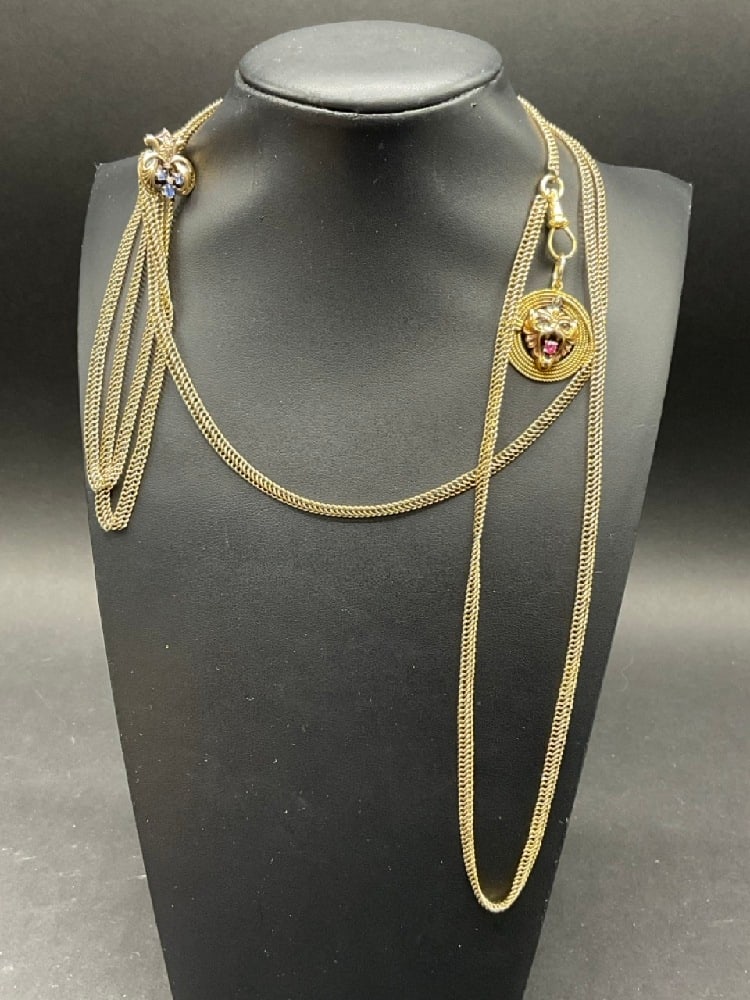 55?? Antique 14K Yellow Gold Watch Fob Chain (1 of 6)