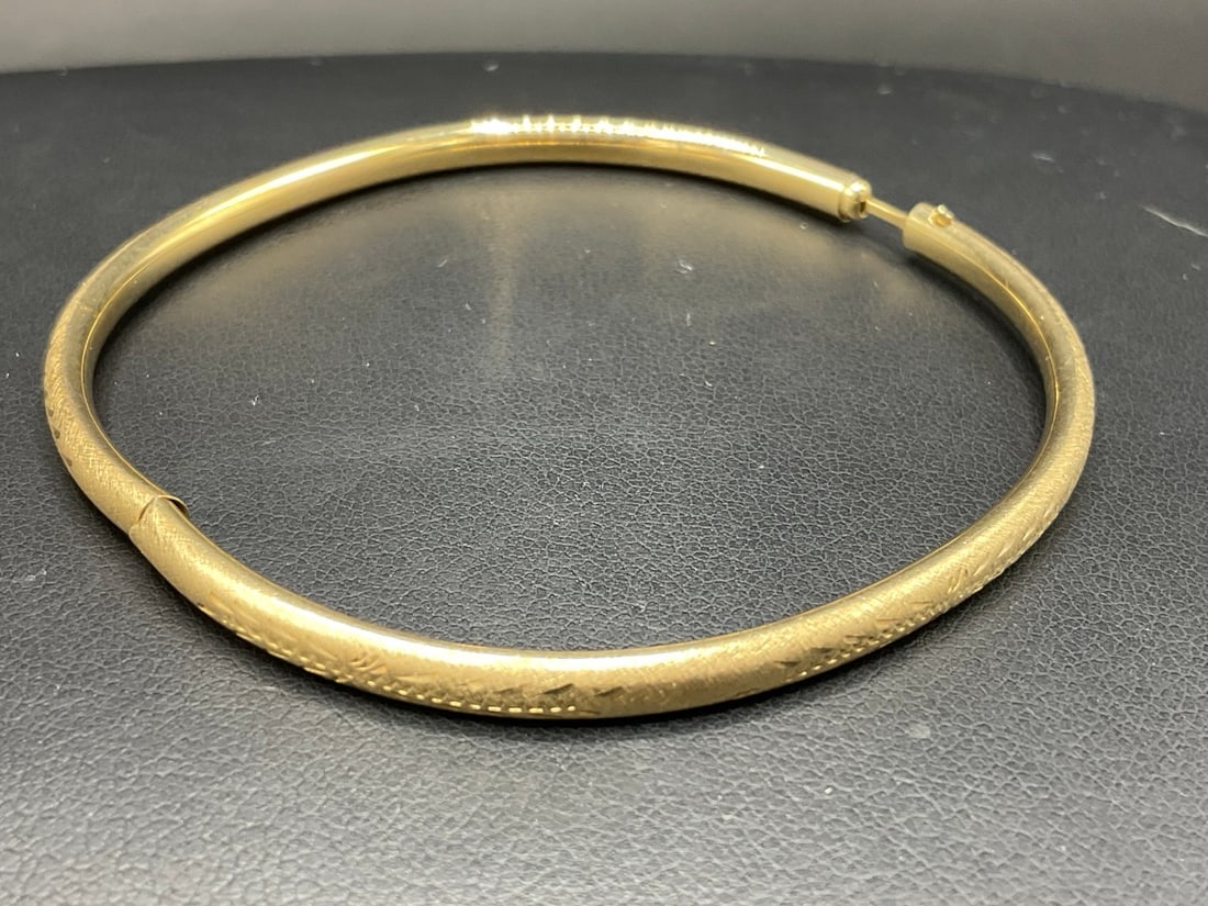 14K Yellow Gold Hinged Bangle Bracelet (1 of 3)