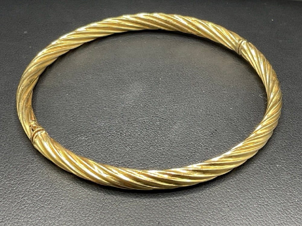 14K Yellow Gold Hinged Bangle Bracelet (1 of 3)