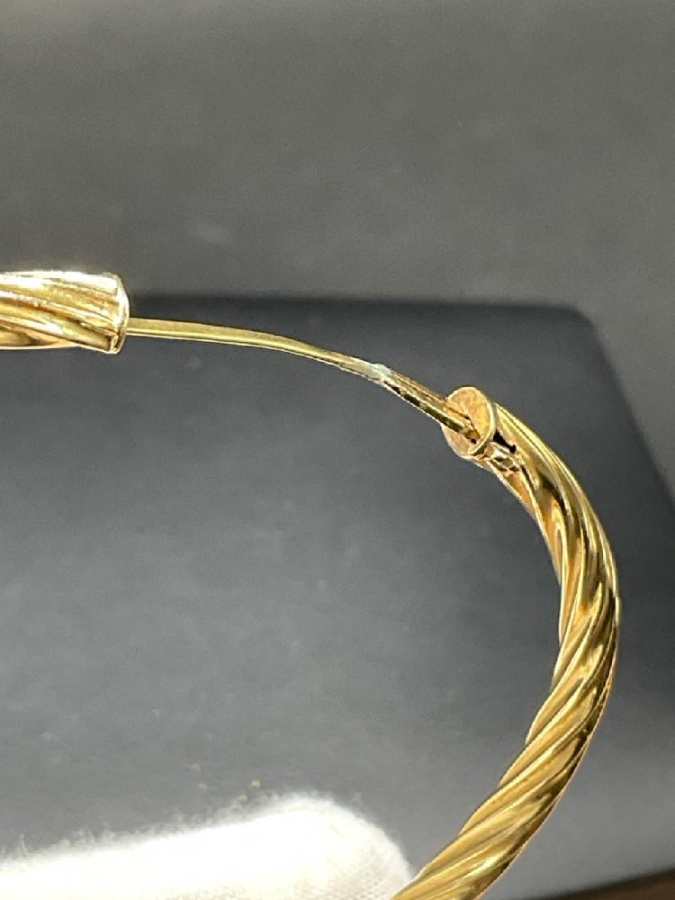 14K Yellow Gold Hinged Bangle Bracelet - 3