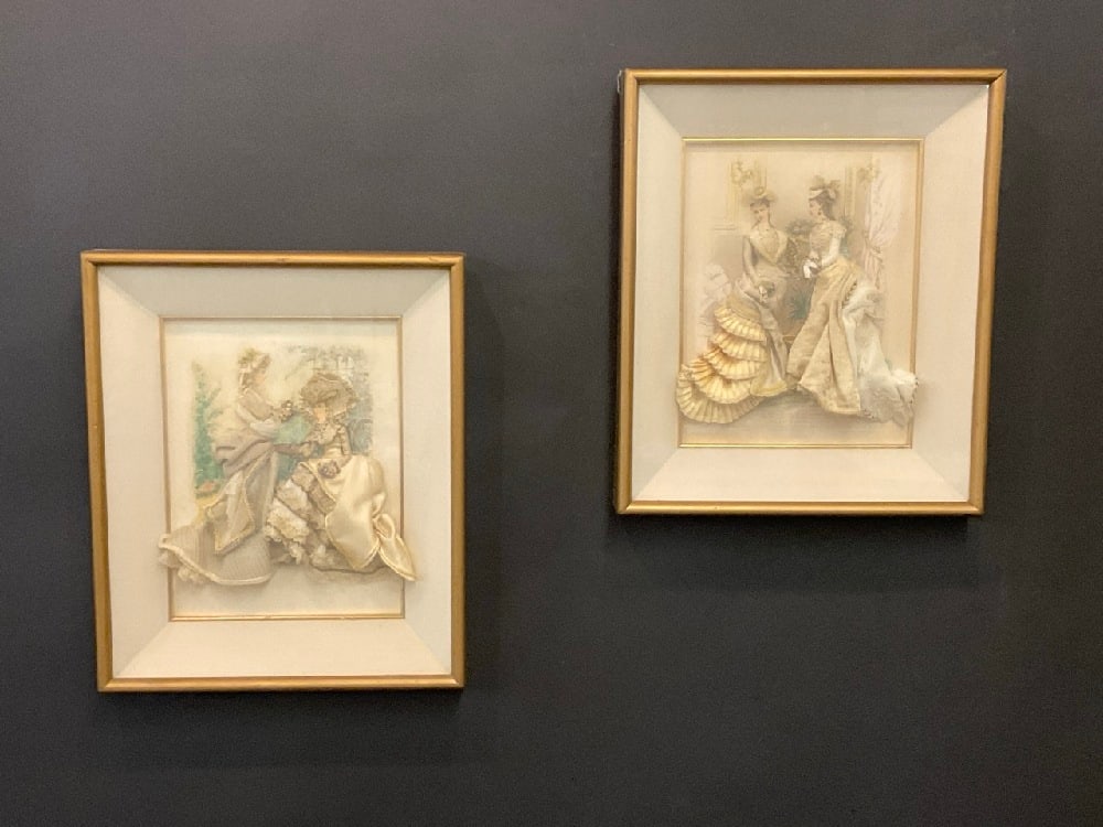 A Pair, Vintage Le Follet Shadow Box French Fashion Three Dimensional Prints (1 of 7)