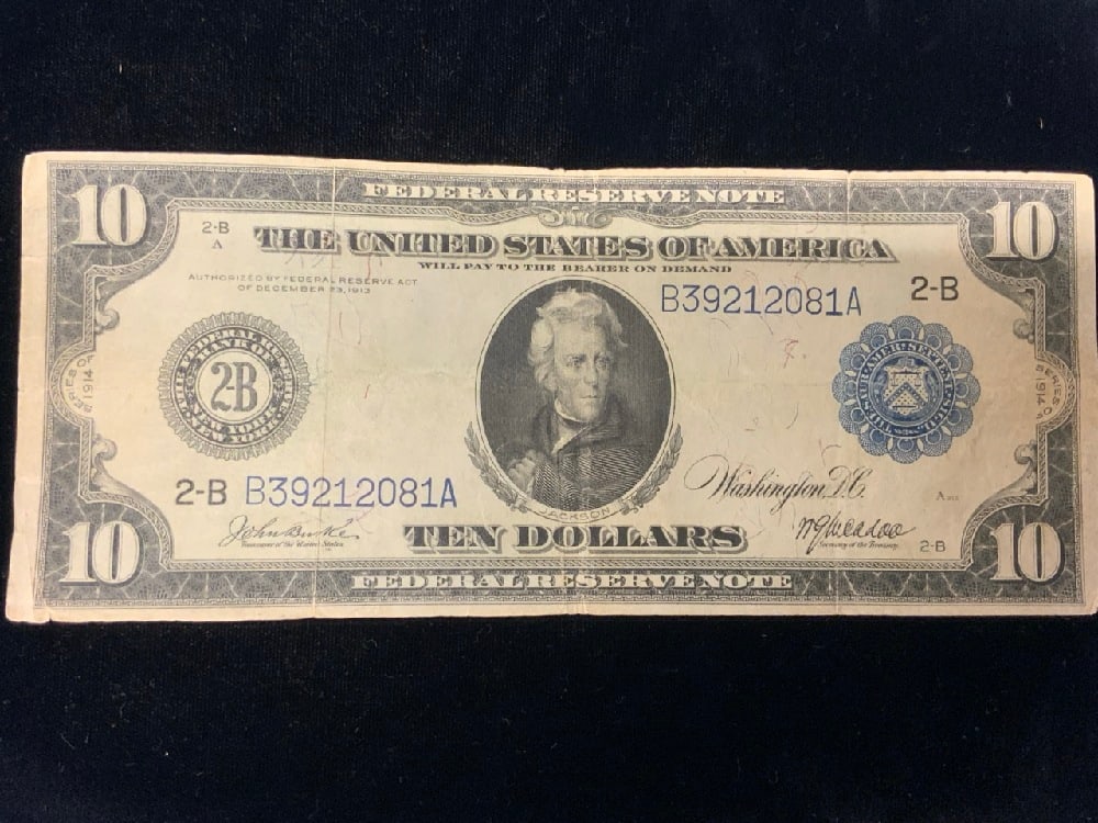 1914 $10 Federal Reserve Large Note (1 of 2)