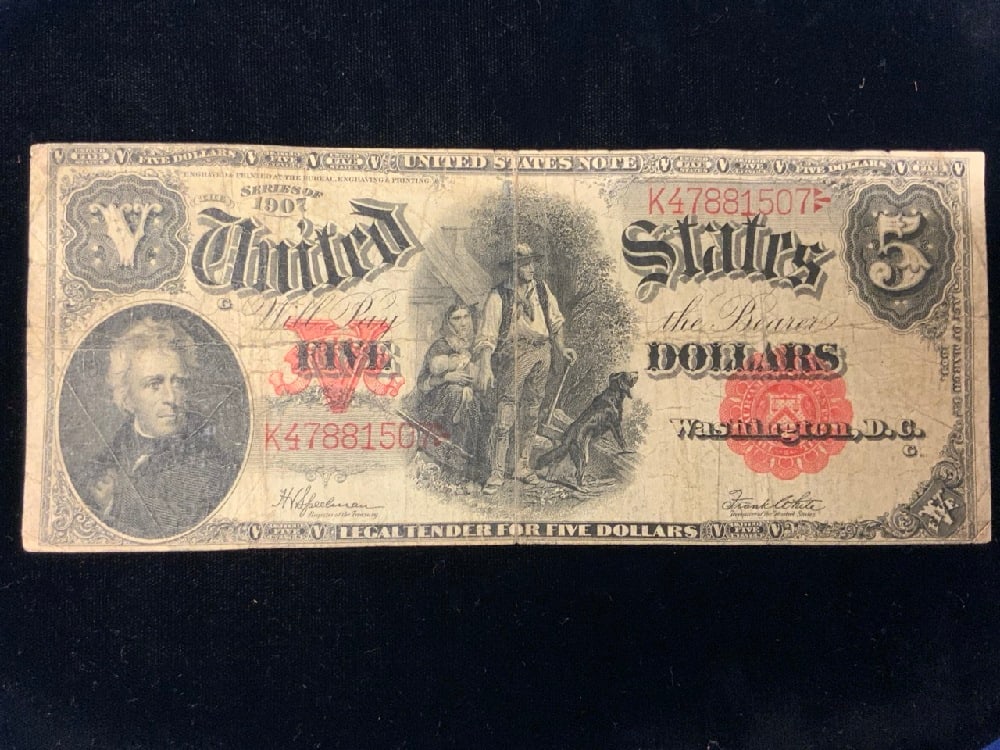 1907 $5 “Woodchopper?? Large Note (1 of 2)