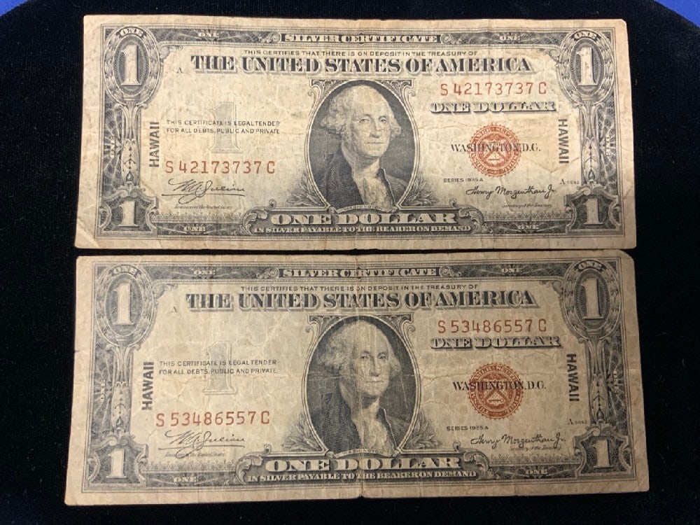 1935A $1 Hawaii Silver Certificates Lot Of 2 (1 of 2)