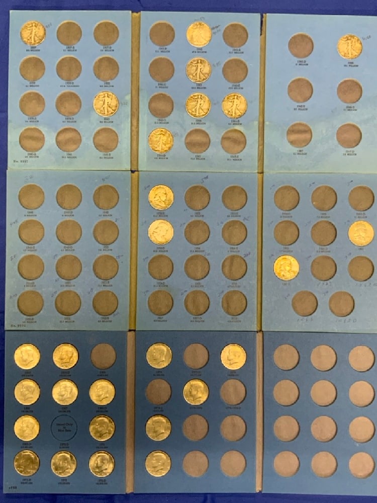 (14) 90% Silver Half Dollars, (4) 40% Silver Half Dollars+ (1 of 8)