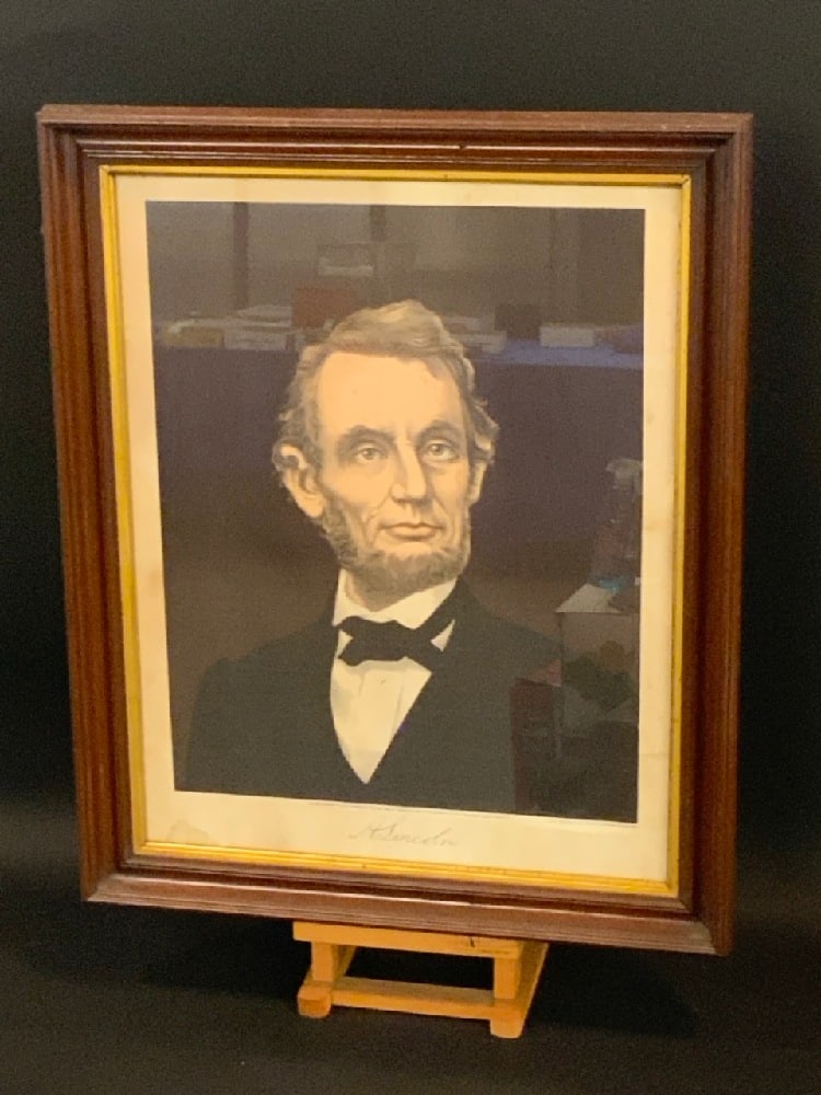 Vintage Abraham Lincoln Portrait Print in Oil Colors - Bingham & Dodd (1 of 4)