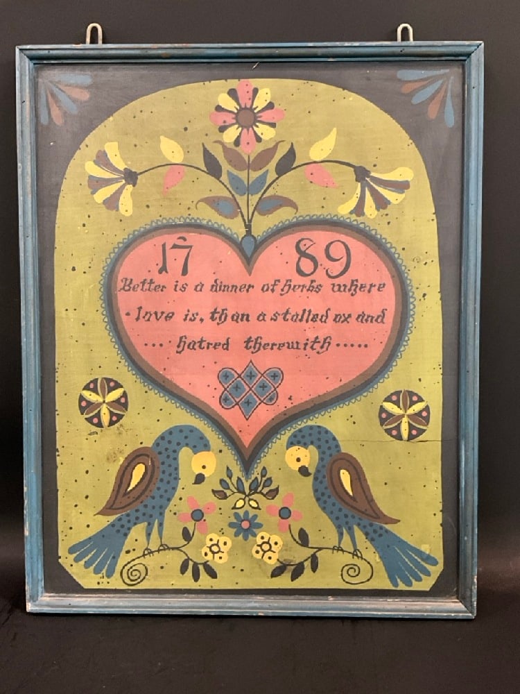 Penna Dutch Folk Art 1789 Dinner Sentimental (20th Century) (1 of 3)